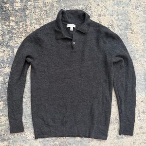 Banana Republic Charcoal Gray Men's Crewneck Polo Sweater